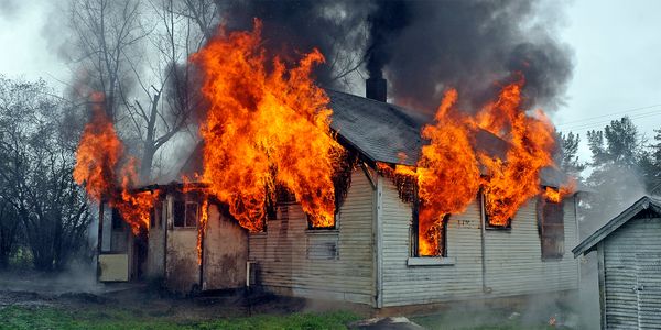Photo of a residential fire